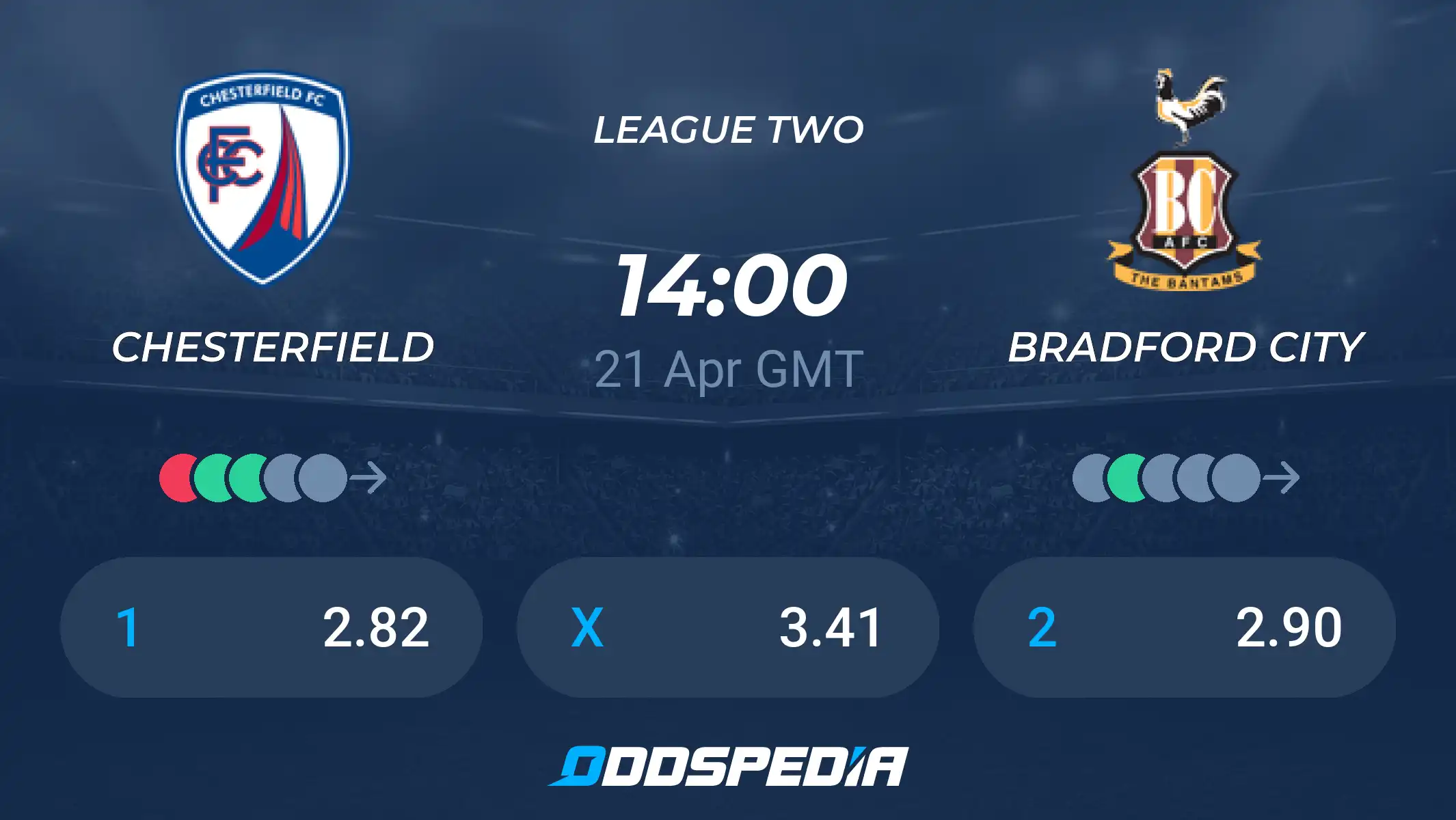 Chesterfield vs Bradford City betting tips and best odds for the game