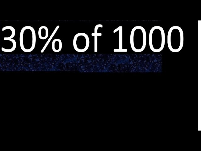 What is 30 of 1000? A Simple Guide to Calculate Percentages