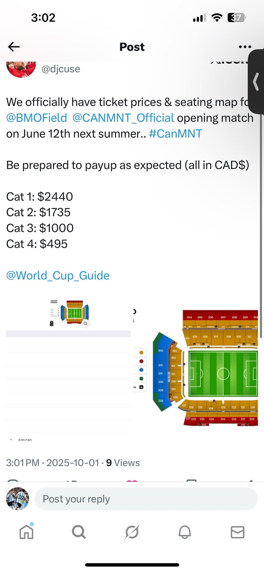World Cup Toronto Tickets Price Guide For Different Seats And Matches