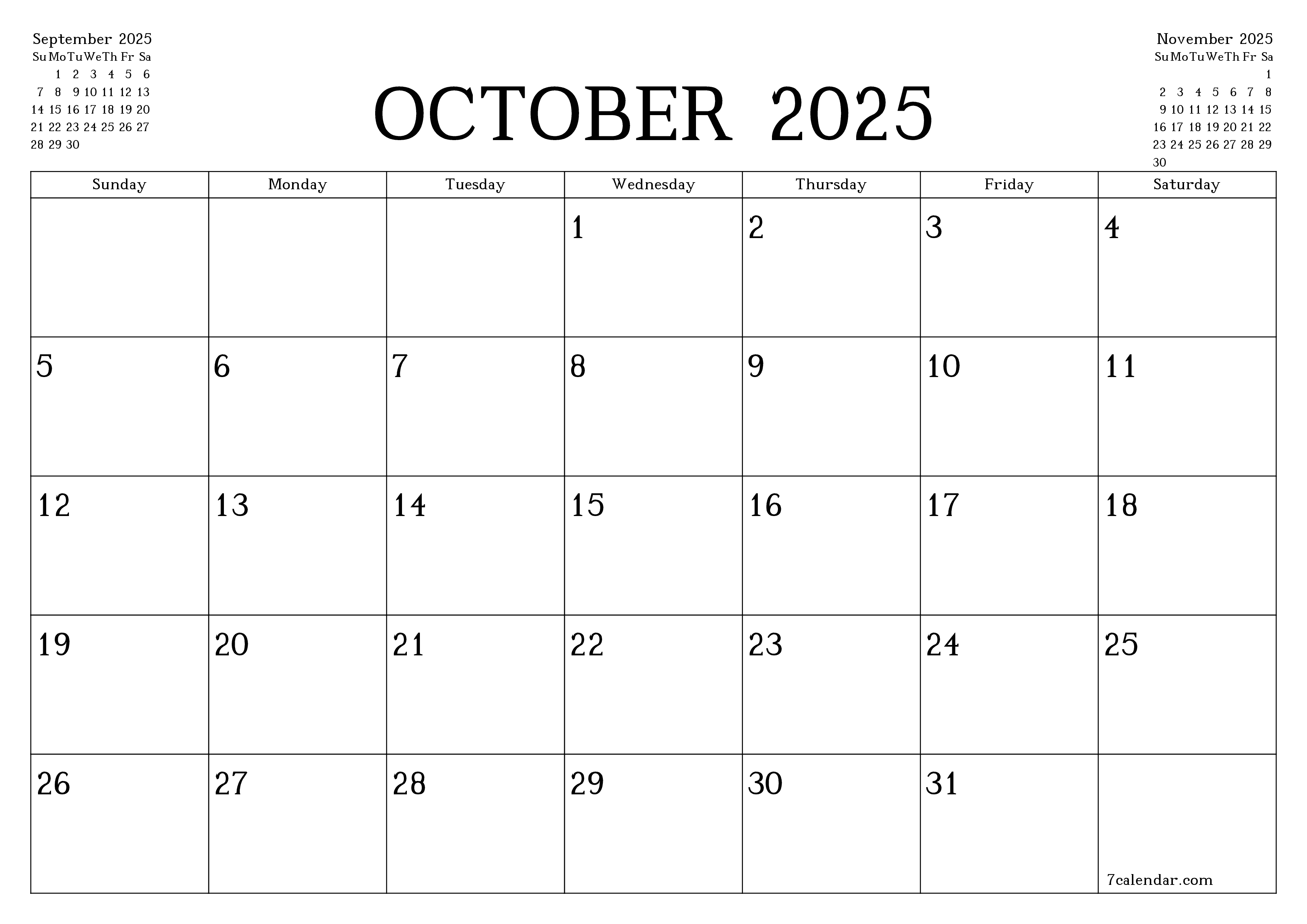 Plan Your Month： Use This Simple Calendario Ottobre 2025 Guide!