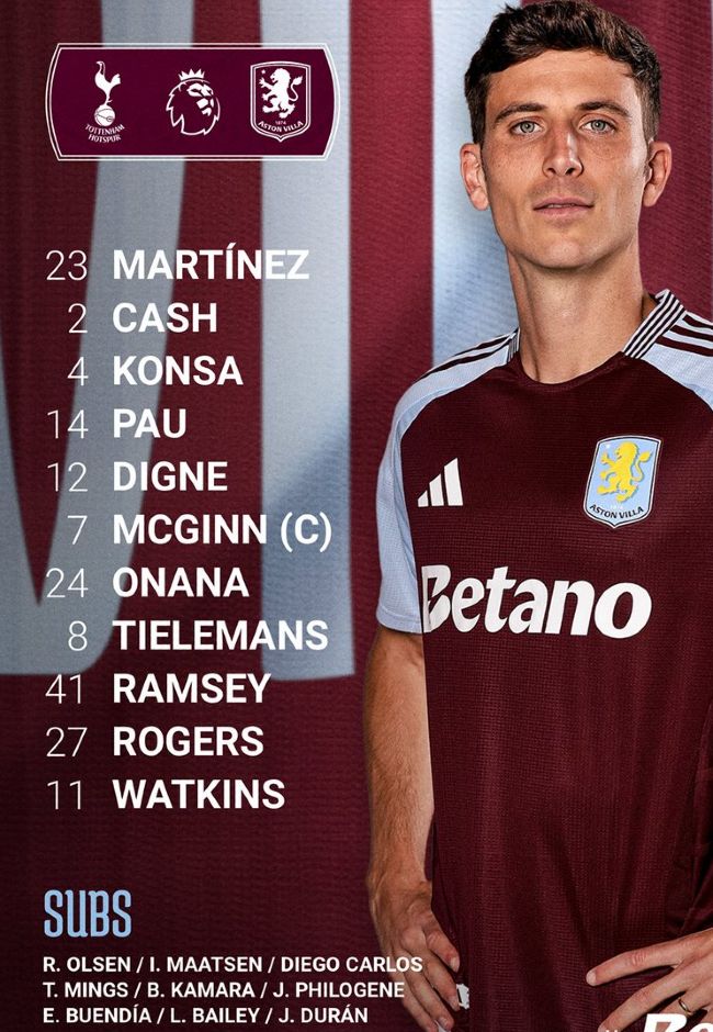 tottenham vs aston villa timeline