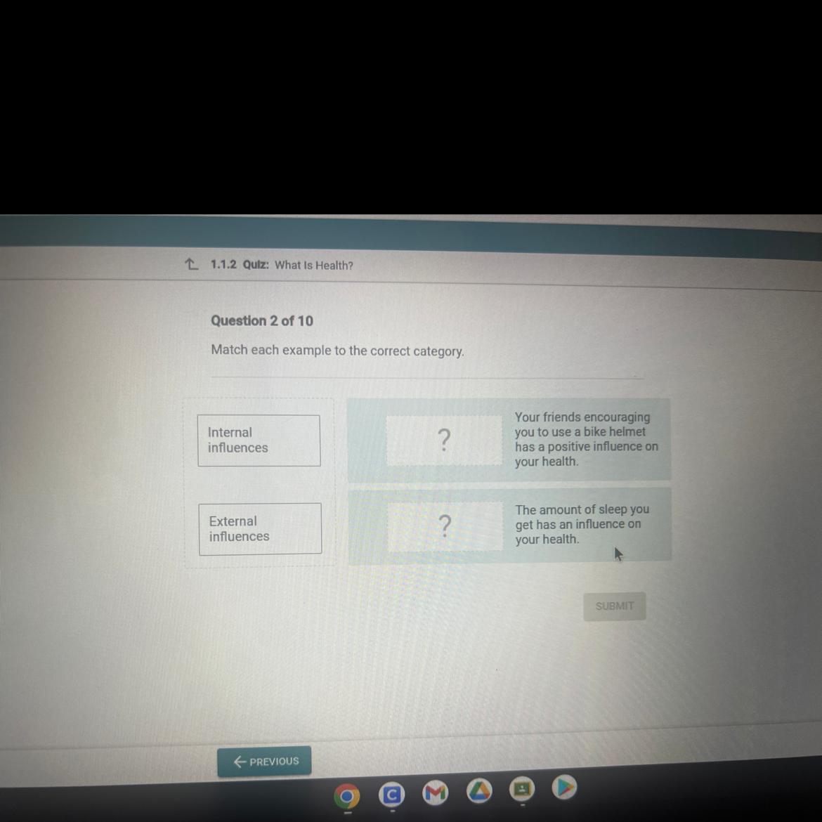 match each example to the correct category