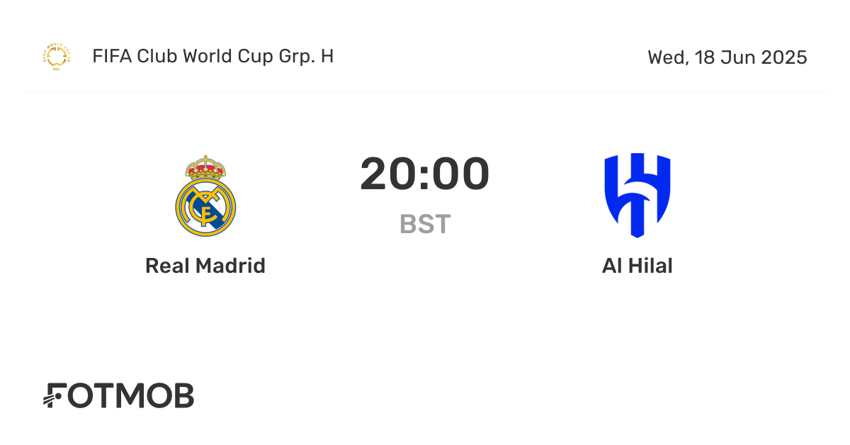 Key Real Madrid vs Al Hilal Stats You Need to See (H2H Comparison)