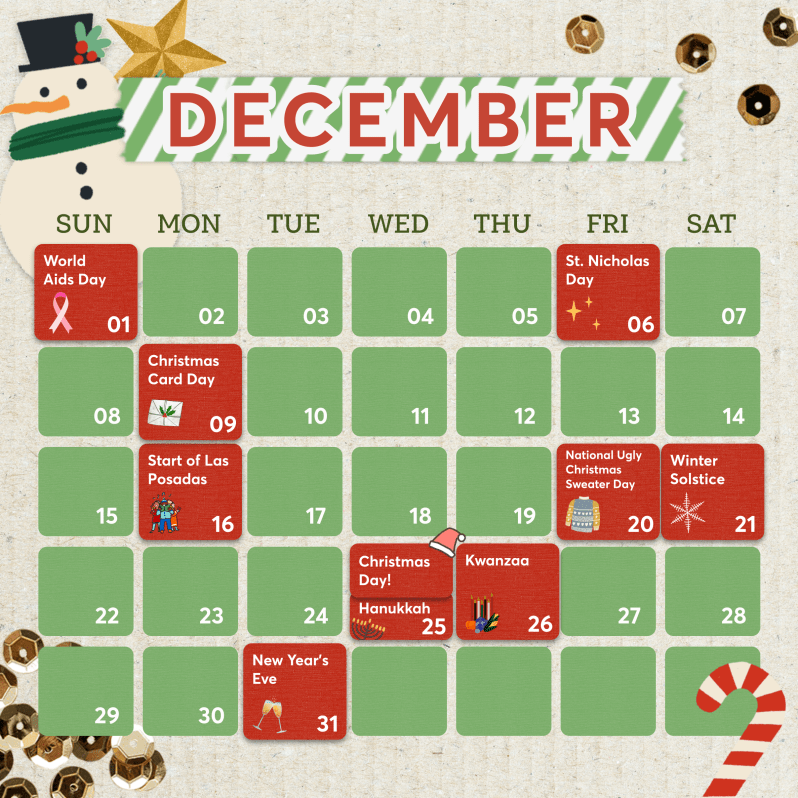 Calendario diciembre 2024 holidays and important dates you need to know