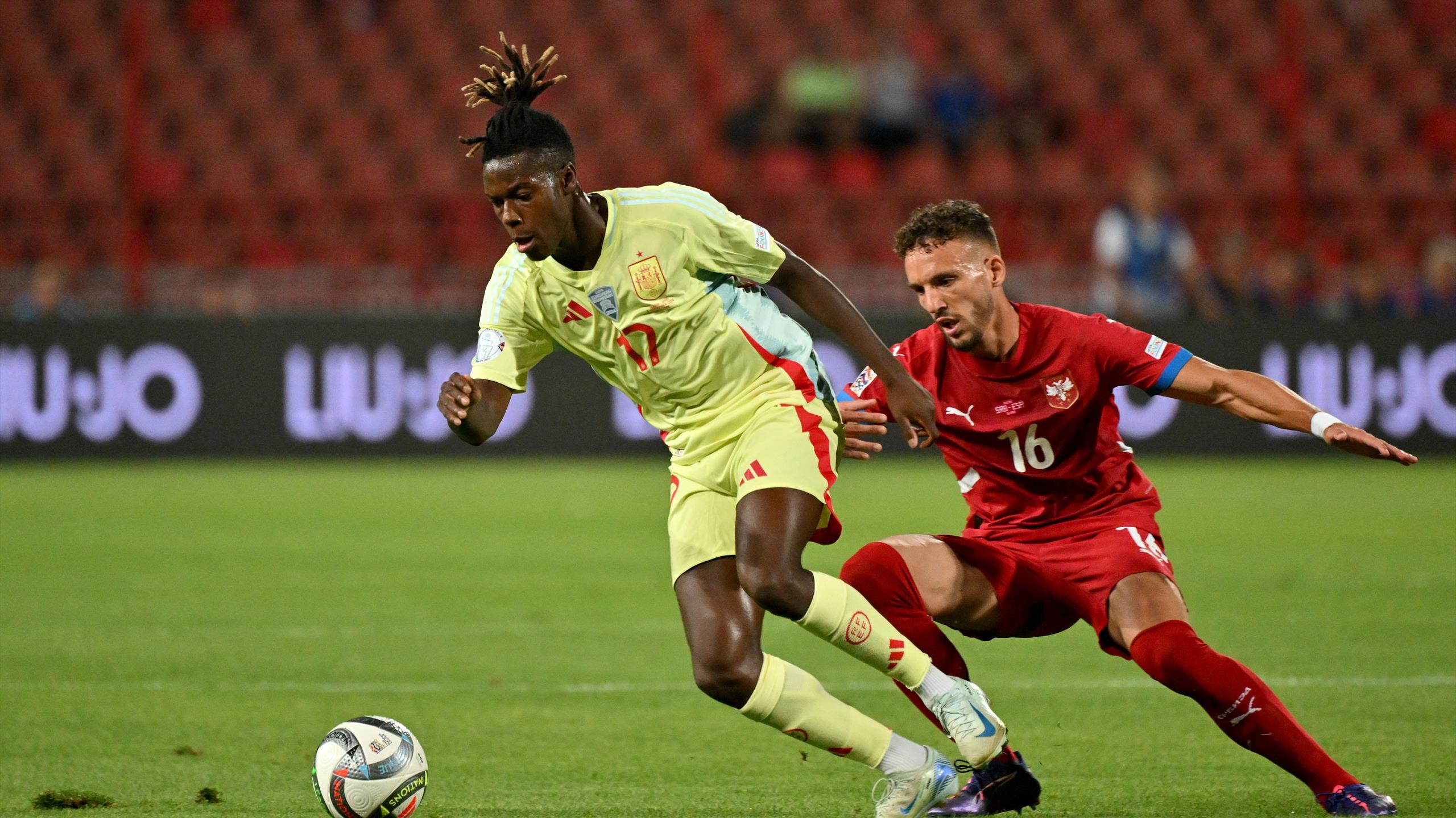 Whats the timeline of Spain national football team vs Serbia national football team？