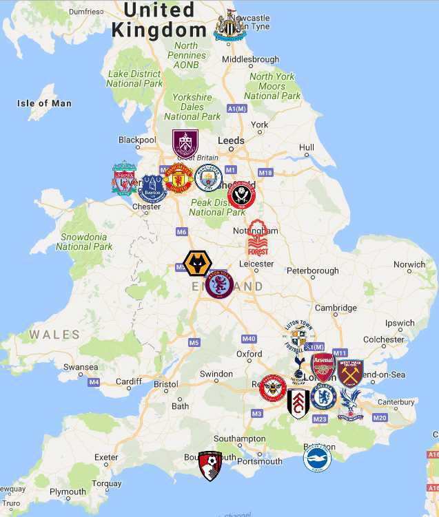 How to find the map of English Premier League teams？ Here are the ways!