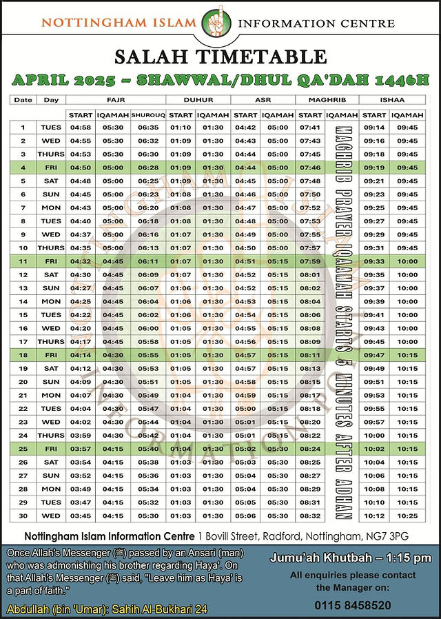 Salah Times Nottingham: Find the Most Accurate Monthly View!