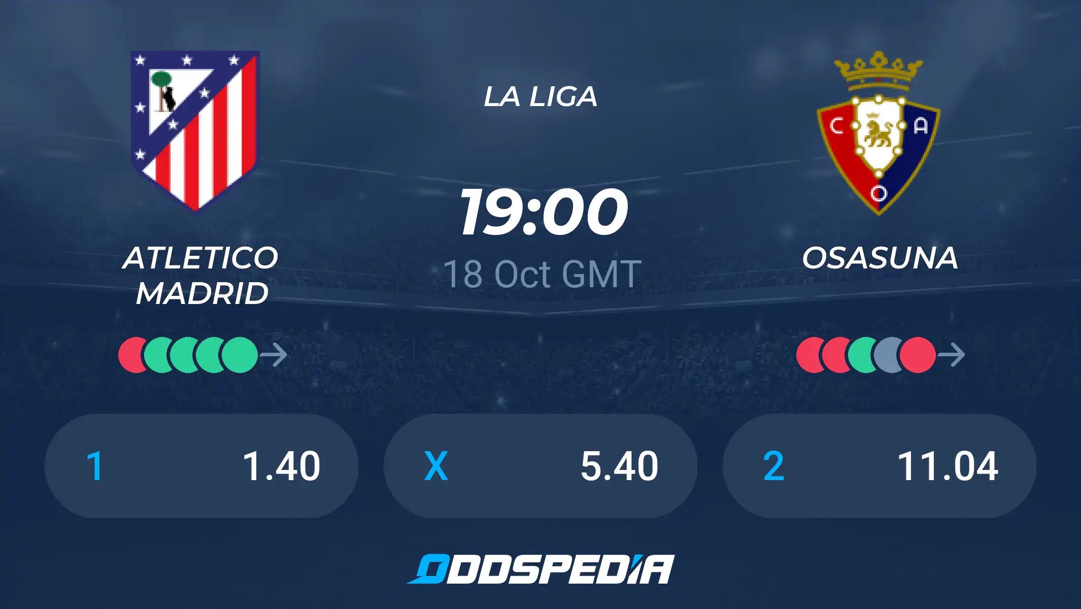 Where can I find the official atlético madrid vs ca osasuna standings update？ Get the live score details!
