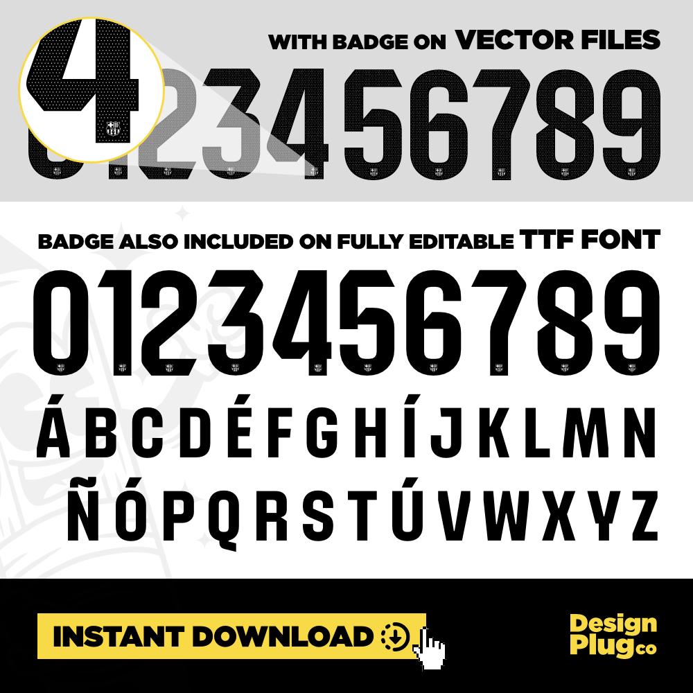 Need the proper Edgar Davids Nameset Barcelona font? (Download the official style!)