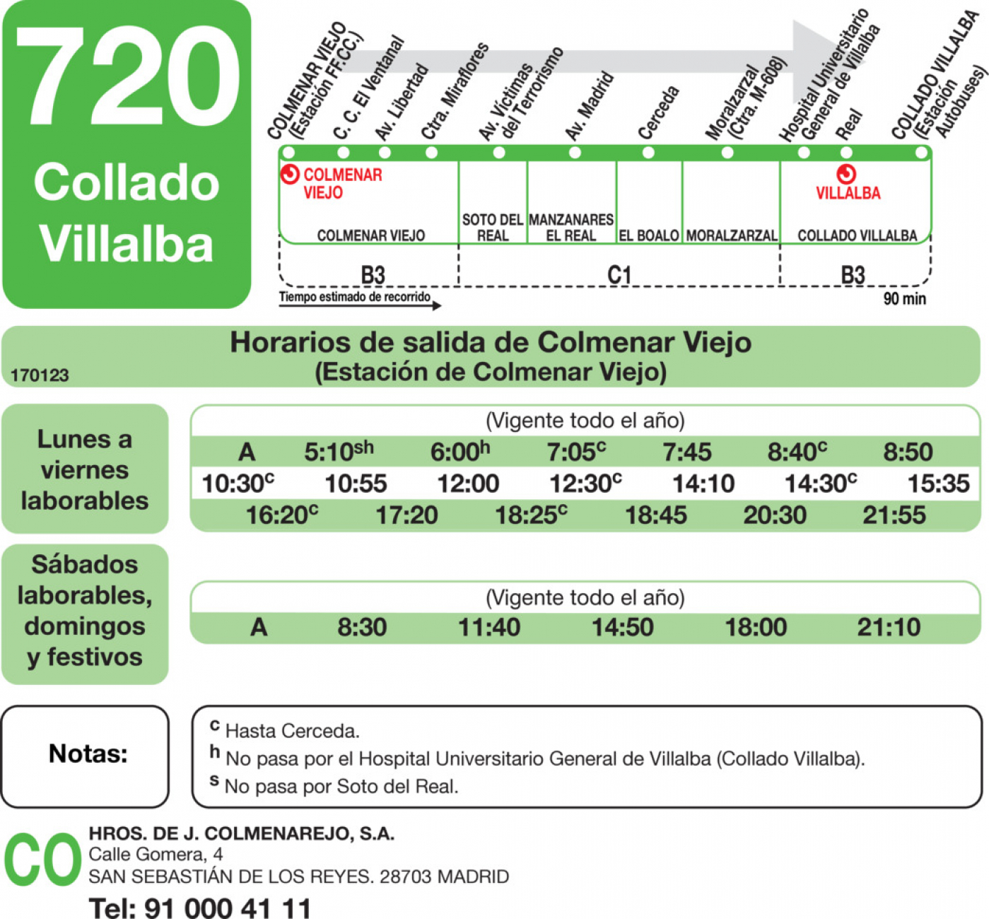 720 horario