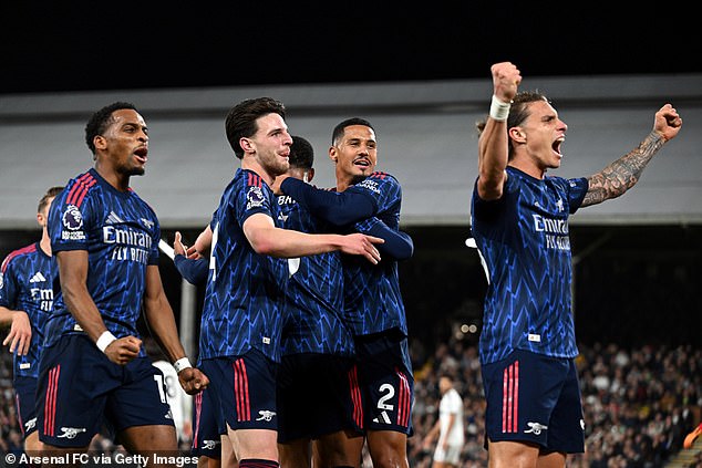 What do Fulham F.C. vs Arsenal F.C. standings say about the teams?