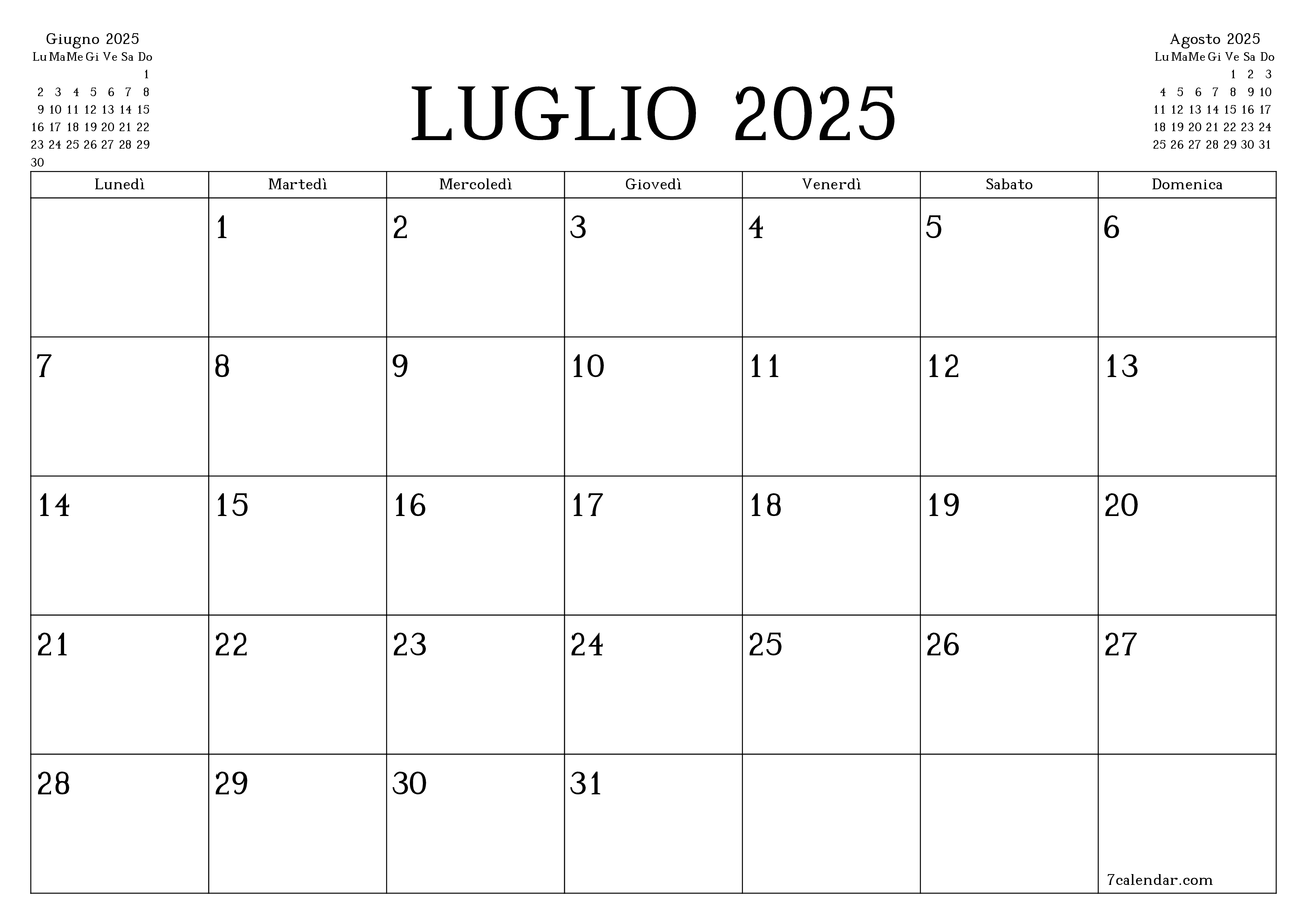 How to make the most of Luglio Calendario 2025? Expert advice!