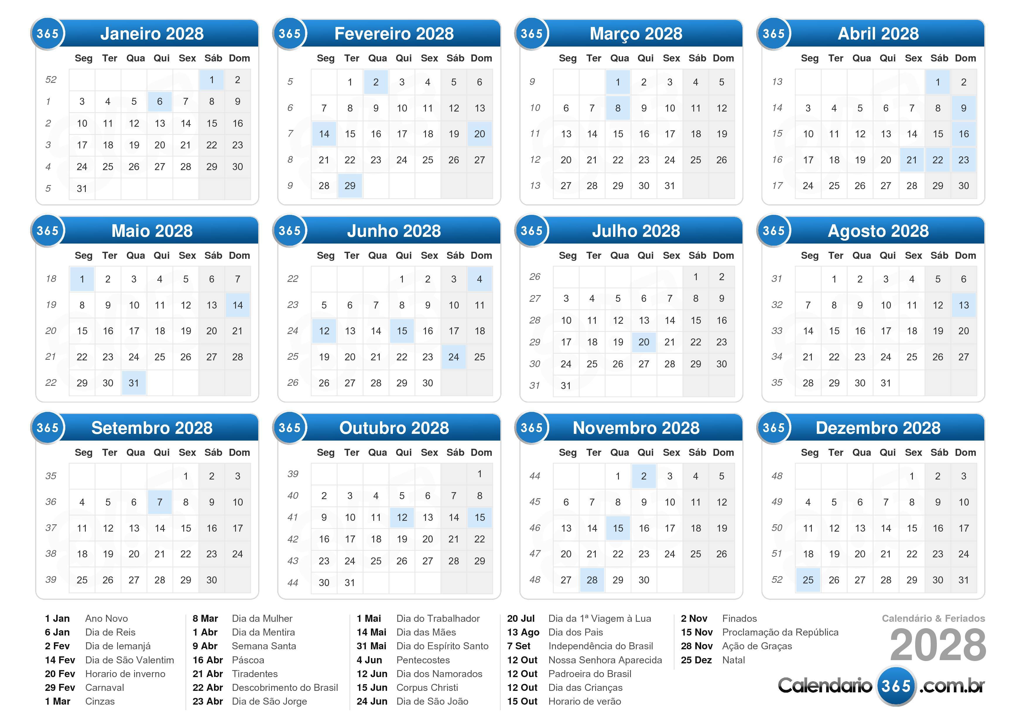 calendario 2028