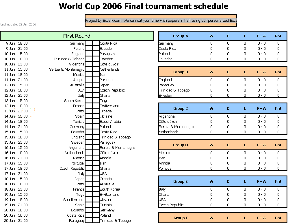 Need the 2006 FIFA World Cup Schedule？ Check out all the match dates now!
