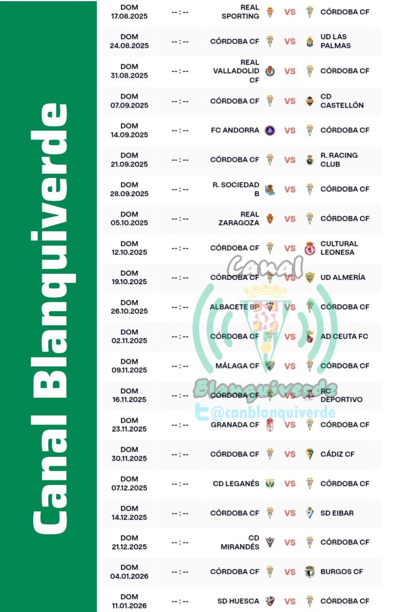 Looking for the 20242025 Calendario Cordoba CF？ See Every Game Date and Opponent Here!