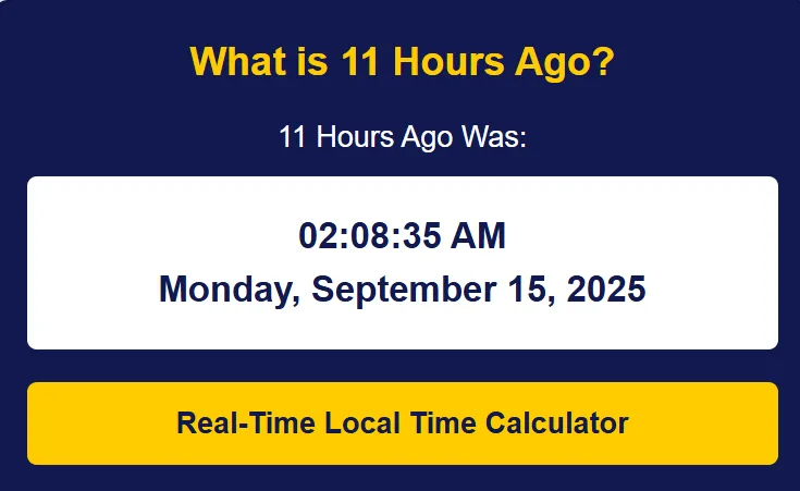 Need to know the past time instantly? Use this online calculator for what was 11 hours ago accurately!