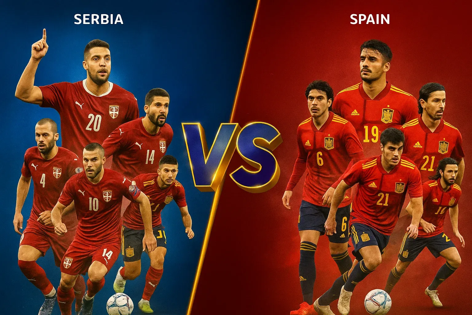 What to expect from the Spain national football team vs Serbia national football team timeline？