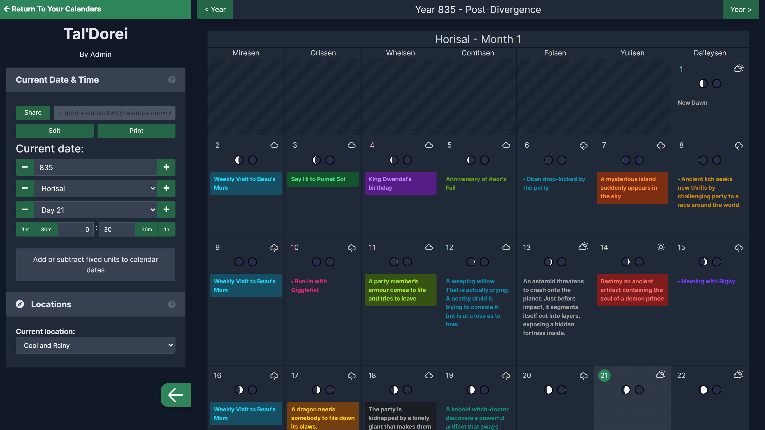 What features does calendario fantasy have? Discover its benefits