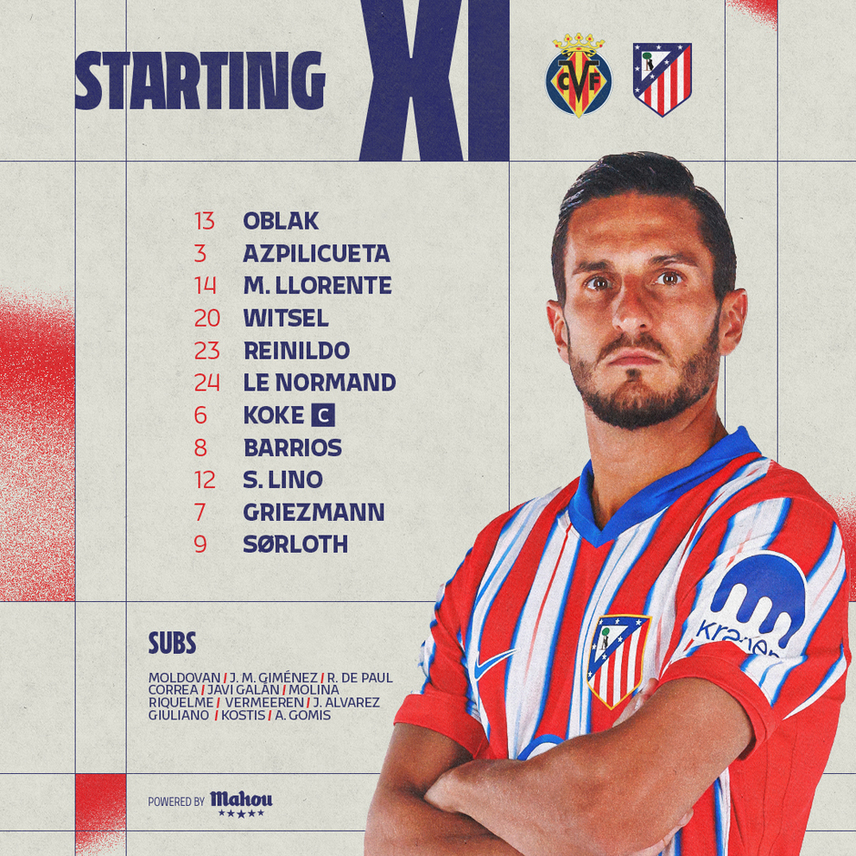 Atlético Madrid vs Villarreal Club de Fútbol： Who Starts Tonight？ (Confirmed alineaciones de Atlético de Madrid!)