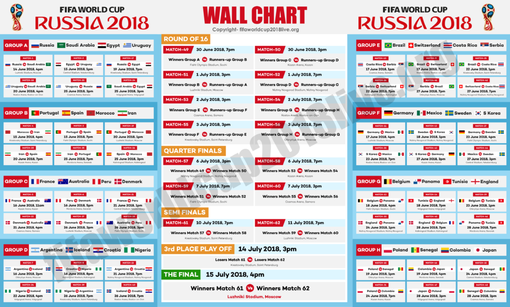 Russia world cup 2018 schedule PDF？ Download all match times easily!