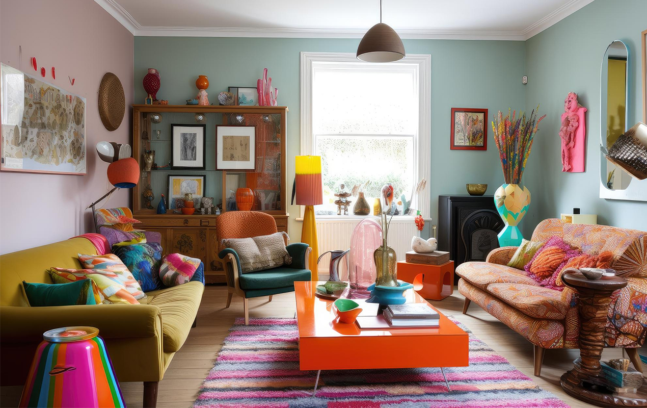 colourful coffee table:vibrant accent table