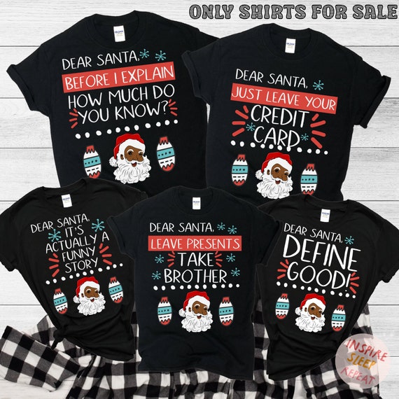 black santa christmas pajamas
