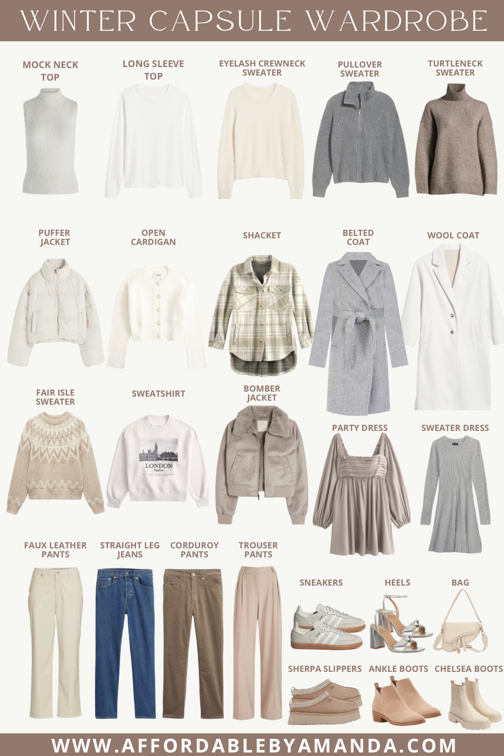 winter 2024 capsule wardrobe：winter 2024 essential pieces