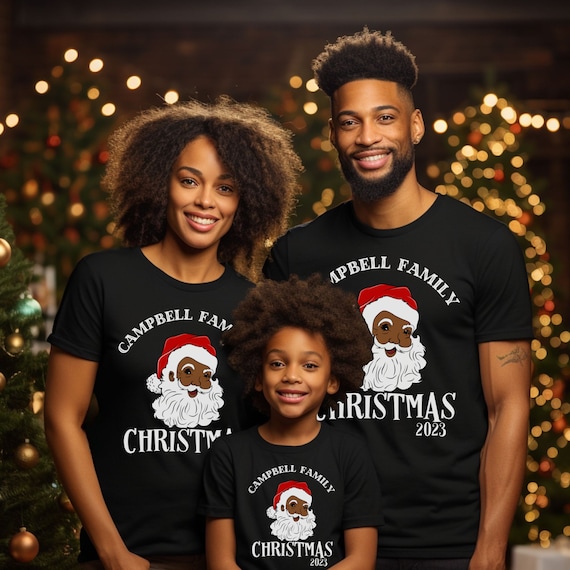 black santa christmas pajamas