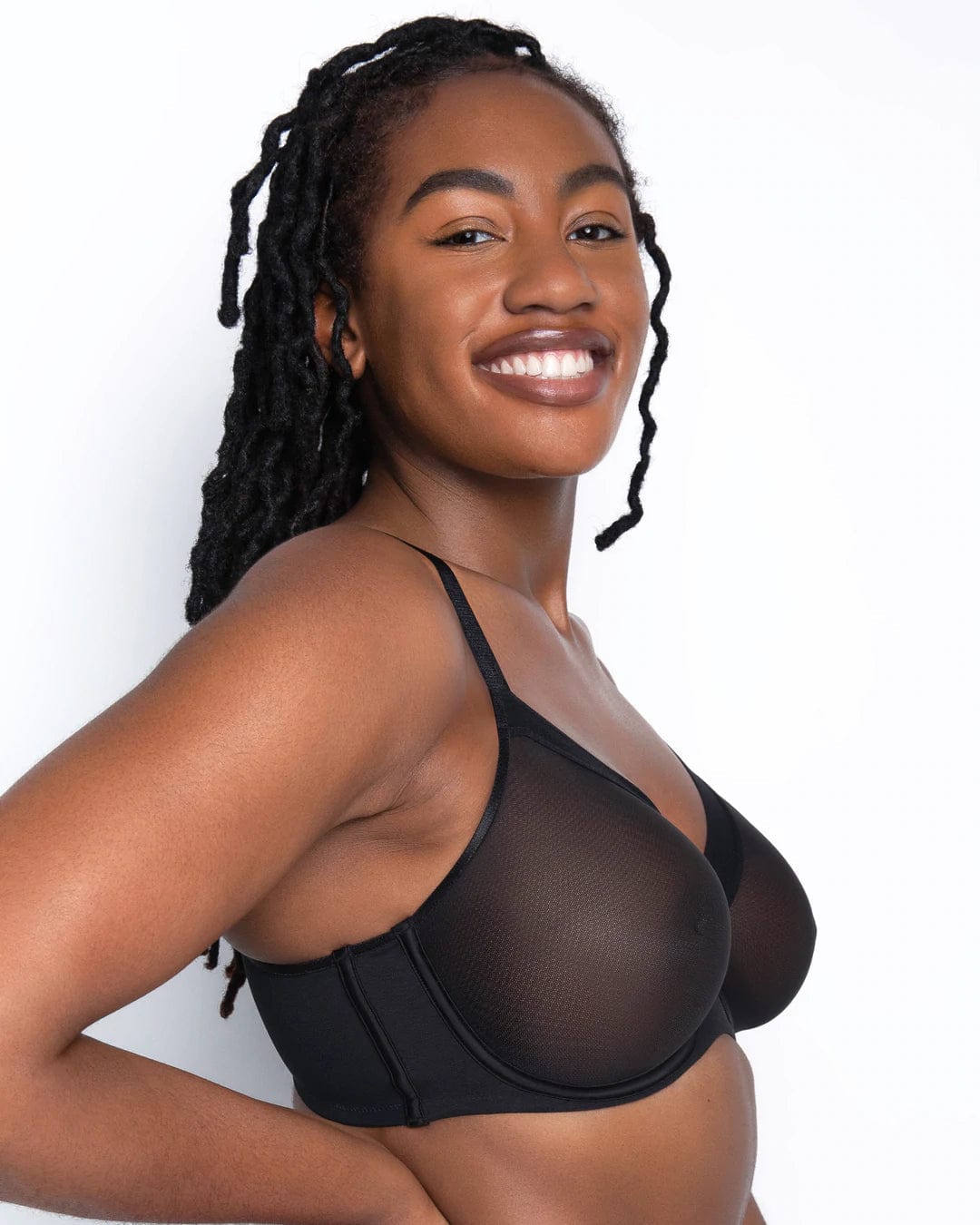 black see through bra
