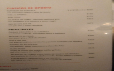 menu oporto：oporto menu