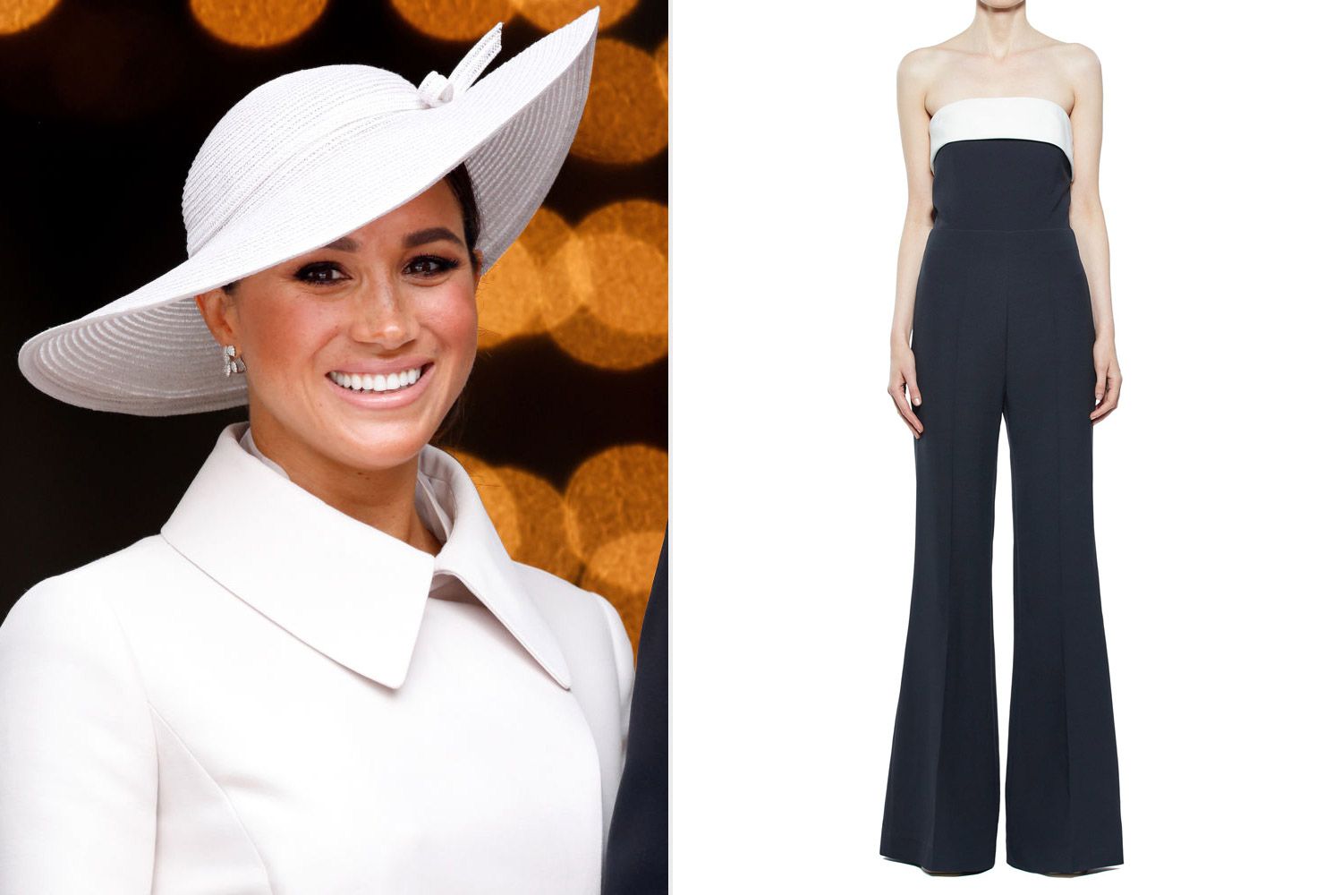 meghan markle jumpsuit：meghan markle one-piece ensemble