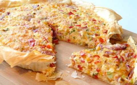 quiche made with filo pastry：filo pastry quiche