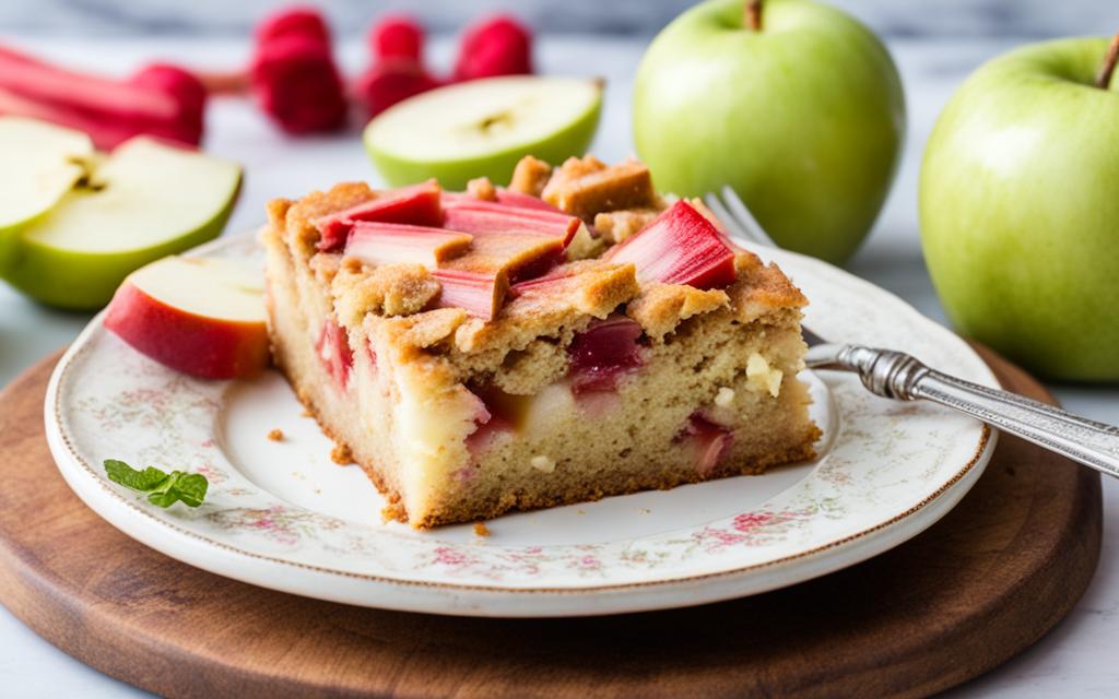 apple and rhubarb cake：fruity apple and rhubarb confection
